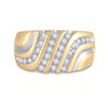 Image 2 : 1/2 CTW Mens Round Diamond Ring 10kt Yellow Gold - REF-39W6F