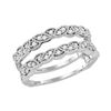 Image 1 : 1/3 CTW Round Diamond Milgrain Wrap Ring 14kt White Gold - REF-45K6R
