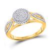 Image 1 : 1/4 CTW Round Diamond Cluster Bridal Wedding Engagement Ring 10kt Yellow Gold - REF-22T8K