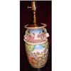 Image 1 : C1920 FOX HUNT SCENE VASE CONVERTED INTO LAMP #981989