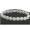 Image 1 : 10 CTTW DIAMOND DECO FLOWER BRACELET 14K WG #982111