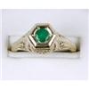 Image 1 : Antique  Filigree Ring EMERALD .45 CTS! #982163