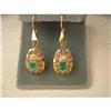 Image 1 : Estate 18K Gold Filigree Emerald Drop Earrings #982362