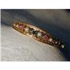Image 1 : Old 14K YG Pearl Ruby Sapphire Filigree Bangle #982438