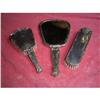 Image 1 : Silver Hand Mirror & 2 Brushes #987156