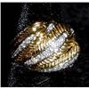 Image 1 : GOLD AND DIAMOND  PLUME RING #987545