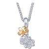 Image 1 : 14k NECKLACE FLOWERS  w DIAMONDS #997157