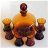 Image 1 : Amber Decanter  Set w 6 Tumblers #997468