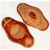 Image 1 : Cambridge Glass Amber Etched Make-Up Compact  #997515