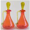 Image 1 : Yellow and Orange Crackle Glass Cruet Set #997523