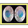 Image 1 : VICTORIAN CHASED SILVER W OPALS EARRINGS #997992