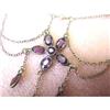 Image 1 : Gold SEED PEARL /AMETHYST LAVALIER  #1008899