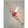 Image 1 : A Poster Deco Ruby & Diamond 18k Bracelet #1008970