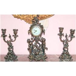 Art Nouveau Mantel clock Garniture  #1009605