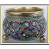 Image 1 : RUSSIAN CLOISONNE ENAMEL BOWL SILVER GILT 19C #1009712