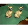 Image 1 : Pair Porcelain Siamese Cats Signed  #1025213