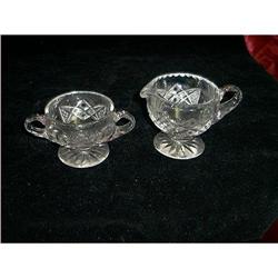 Cut Crystal Sugar and Creamer #1025333