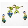 Image 1 : Unusual Grape Vine Rhinestone Brooch/Earrings #1025533