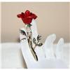 Gorgeous Vintage Long Stem Red Rose Brooch #1025564