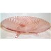 Image 1 : Pink Large Footed Depression Glass Bowl #1025664