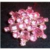 Image 1 : Pink Weiss Signed Rhinestone Brooch #1025692