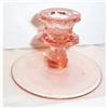 Image 1 :  Pink Single Depression Glass Candle Holder #1025825