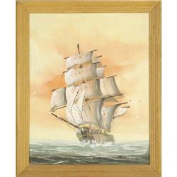 Middle of the Sea- Oil on Canvas- by T. #980999