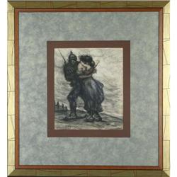 Lucien Jonas-WWI Soldier and a woman with #981001