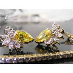 RHJ Radiant Canary Cubic Zirconium Earrings  #981022