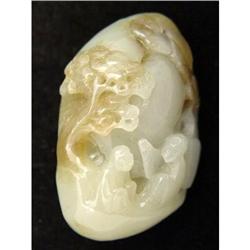 Rare White Honey Jade Sage Teaching Kid Pendant #981034