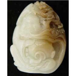 Old White Honey Jade Arhat w Dragon Pourin Wine #981036