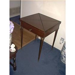  Antique Card Table Brass Inlay Top and Legs #981072