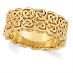 14k Gold WIDE WEDDING BAND  SZ6 #981317