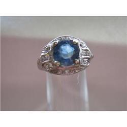 Platinum Deco Sapphire Ring #981352
