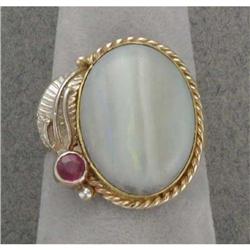 14K opal and ruby ring #981356