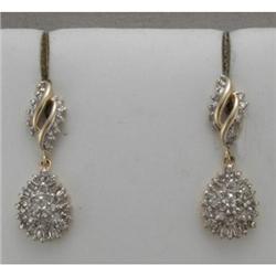 Diamond cluster dangle earrings #981363