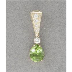 18K peridot and diamond pendant #981365