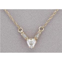 14K heart-shaped diamond pendant #981372