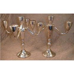 STERLING Candelabras Pair DUCHIN 5-light SILVER #981449