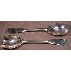 DECO Sterling METROPOLI ANTIQUE Salad SET #981451