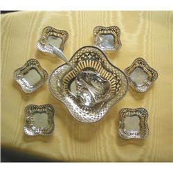 C.1895~HOWARD STERLING 8PC. NUT/MINT TRAY & SET #981459