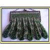 Image 1 : ANTIQUE GREEN KNIT BEADED BAG ACORN CLASP #981686