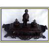 Image 1 : 2BL OPENWORK INKWELL DESKSET w STATUE  BOY #981689