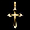 Image 1 : BEAUTIFUL  14k Gold DIAMOND CROSS #982977