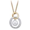 Image 1 : 14k Pendant  AKOYA PEARL w DIAMONDS #982978