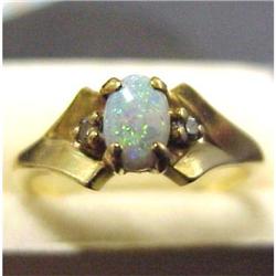 Yellow Gold ladies Opal RING #987625