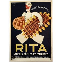 RITA - ORIGINAL FRENCH LITHO POSTER DUPIN 1920 #987711