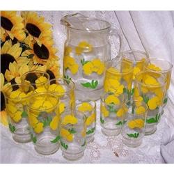 Anchor Hocking Foxy Flowers Pitcher & Glass Set #987713