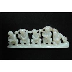 Carved Chinese Jade with Five Boys Playing #987743