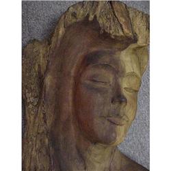 Hand carved, wooden Bust  #987787